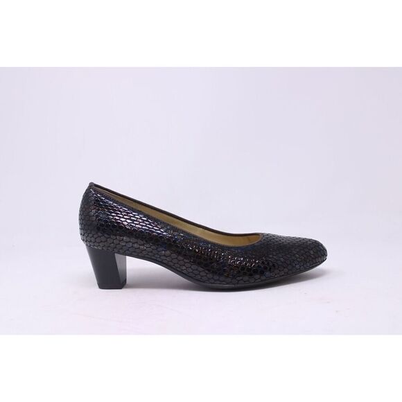 Ara Ladies Slip-On  Crocodile Low Heel Comfort Pump Brown New US Size‎ 8.5 - Picture 1 of 14